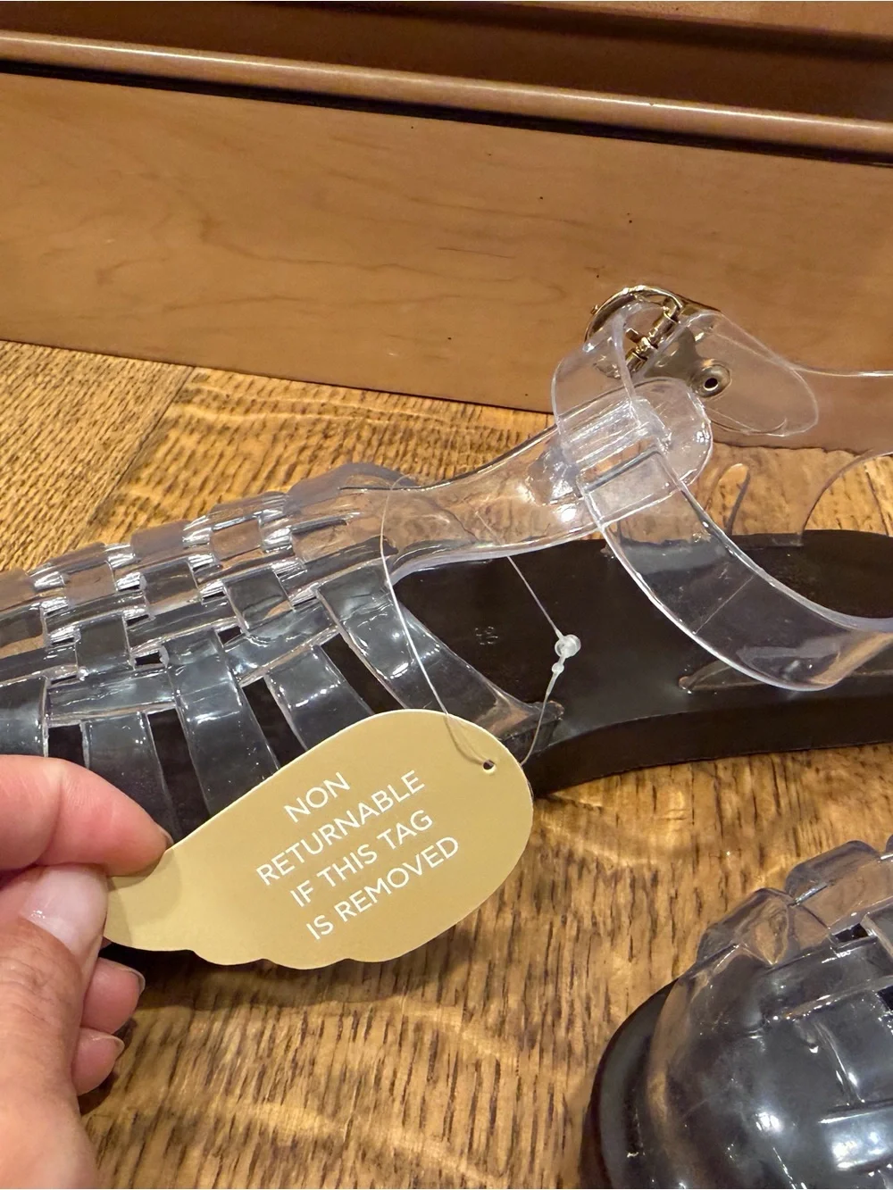 Ancient Greek Sandals Women’s Clear Jelly Sandals - Black Sole- runs SMALL